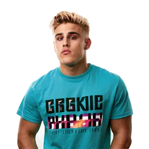 Blonde Manin Blue Shirt PNG