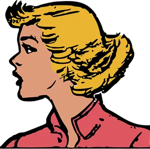 Blonde Profile Silhouette PNG image