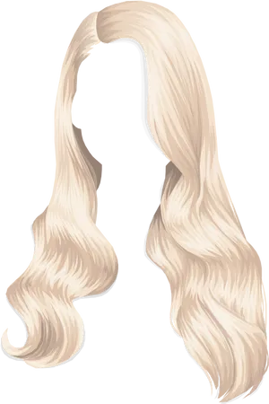Blonde Silhouette Long Hair Illustration PNG