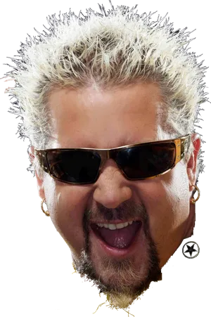 Blonde Spiky Hair Man Sunglasses PNG image