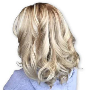 Blonde Wavy Hair Style PNG image