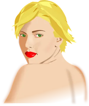 Blonde Woman Vector Portrait PNG image