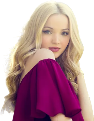 Blonde Womanin Red Dress PNG image