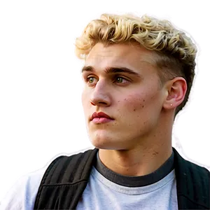 Blonde Young Man Looking Away PNG