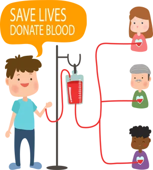 Blood Donation Awareness Cartoon PNG image