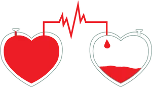 Blood Donation Heart Connection Graphic PNG image