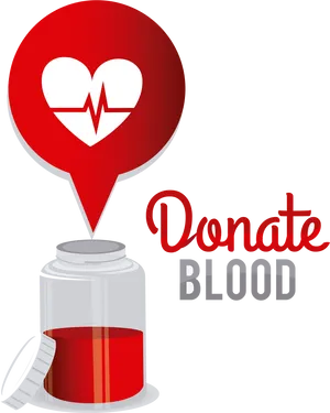 Blood Donation Heartbeat Graphic PNG image
