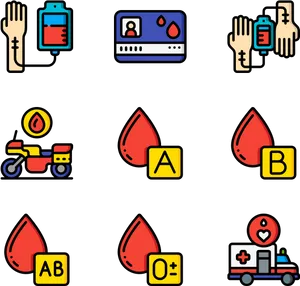 Blood Donation Icons Set PNG image