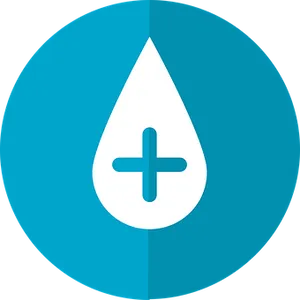Blood Drop Icon Positive Sign