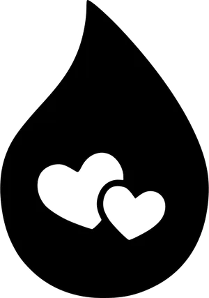 Blood Drop With Hearts Graphic PNG image