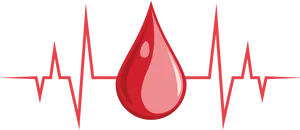 Blood Dropand Heartbeat Symbol PNG image
