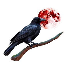 Blood Moon And Raven Png 06112024 PNG image