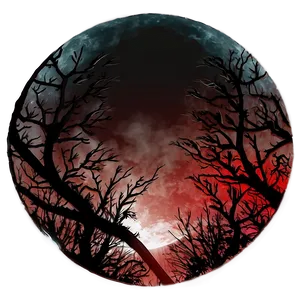 Blood Moon And Silhouette PNG 14