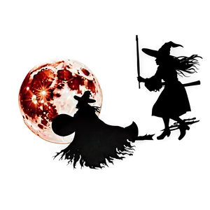 Blood Moon And Witch PNG 93