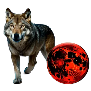 Blood Moon And Wolf Png 06112024 PNG image