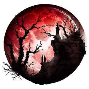 Blood Moon Dark Fantasy PNG 06112024
