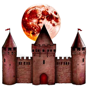 Blood Moon Over Castle PNG 50 PNG