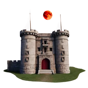 Blood Moon Over Castle PNG Xwf