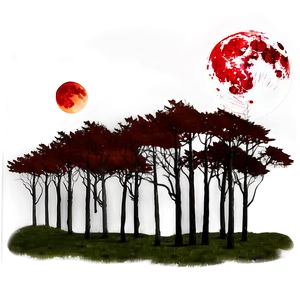 Blood Moon Over Forest Png 06112024 PNG image