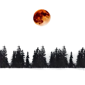 Blood Moon Over Forest PNG 54