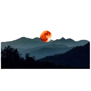 Blood Moon Over Mountains Png 06112024 PNG image