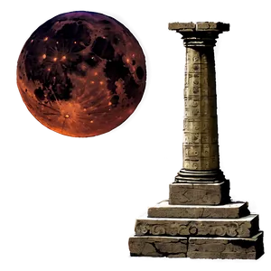 Blood Moon Over Ruins PNG 06112024 PNG