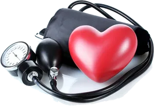 Blood Pressure Monitorand Heart Model PNG image