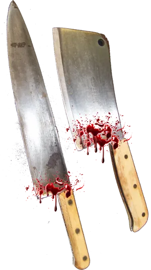 Bloodstained Kitchen Knives PNG image