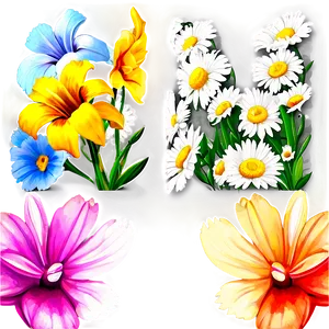 "bloom Brilliance: Colorful Flower PNG" A