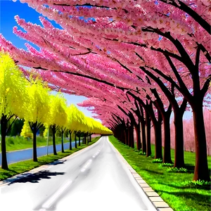 Blooming Cherry Blossom Avenue Photo Png 21 PNG image