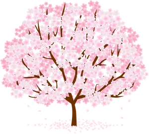 Blooming Cherry Blossom Tree PNG image