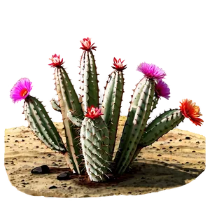 Blooming Desert Cactus Photo PNG 05212024