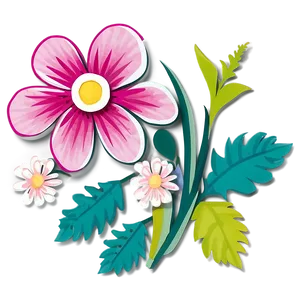 Blooming Flower Cricut Template PNG Taw94