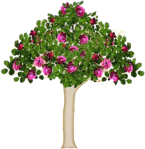 Blooming Flower Tree Illustration.png PNG image