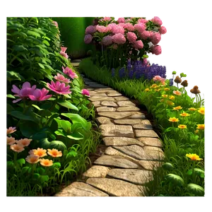 Blooming Garden Path Png Skj26 PNG image