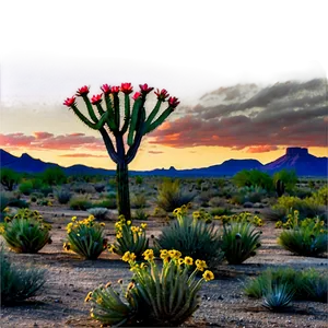 Blooming Mesa Desert PNG 18