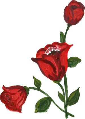 Blooming Red Rose Artwork PNG image