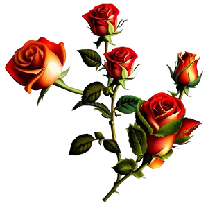 Blooming Rose Tattoo Template PNG Vmx