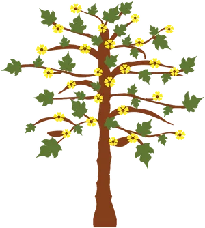 Blooming Tree Illustration PNG image