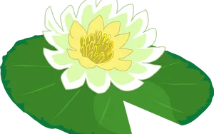 Blooming Water Lily Illustration PNG image