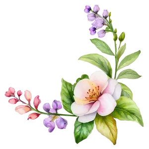 Blooming Watercolor Flowers PNG Ajj