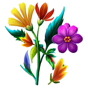 "blossom Burst: Vibrant Flower PNG" D