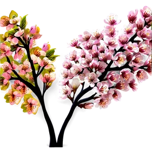 Blossoming Cherry Trees PNG 05042024