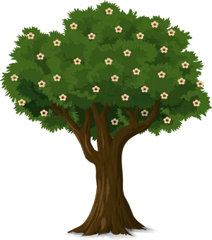 Blossoming Tree Illustration PNG image