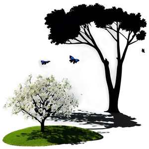 Blossoming Tree Shadow PNG Gin