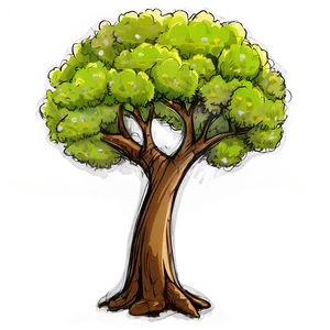 Blossoming Tree Sketch Png 06122024 PNG image