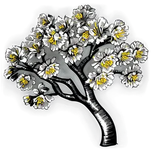 Blossoming Tree Sketch Png 93 PNG image