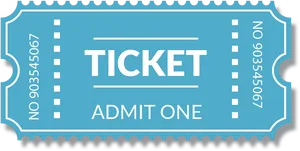 Blue Admit One Ticket Template PNG image