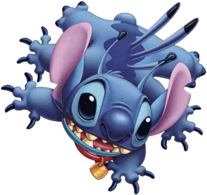 Blue Alien Cartoon Character Stitch PNG image