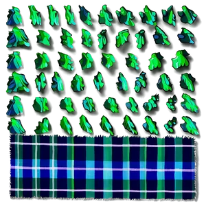 Blue And Green Flannel PNG 06212024